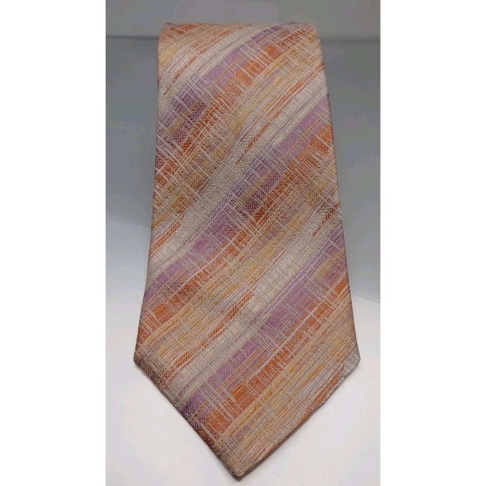 VTG Missoni Cravatte Silk Tie Pastel Watercolor Stripes 59" x 3.5"